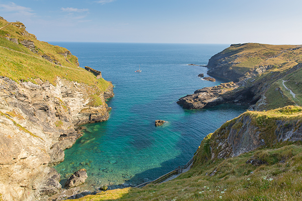 Beach viewed from Tintagel ruins